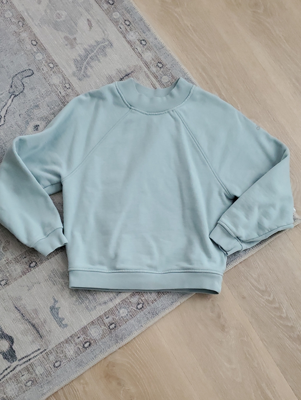 Alo Yoga Renown Heavyweight Crewneck Sweatshirt Light Blue SzXS